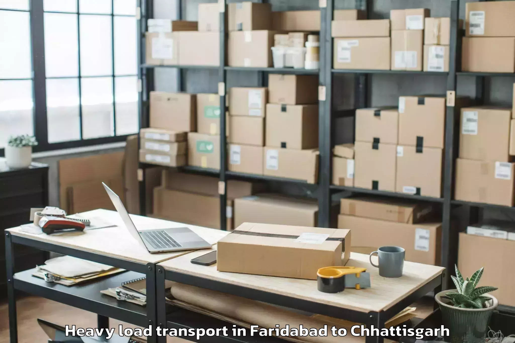 Top Faridabad to Khairagarh Heavy Load Transport Available